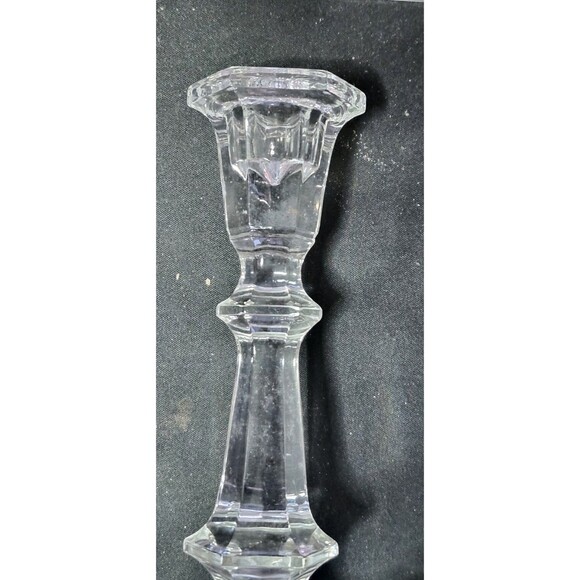 Set of 2 Vintage DePlomb Crystal Candlestick Holders 8” Hexagonal Base Elegant - Picture 16 of 16